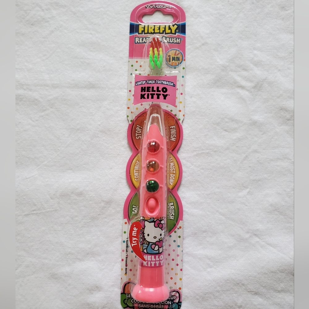Hello Kitty Ready Go Toothbrush, 1 Minute Light Up Timer, Suction Base, NEW